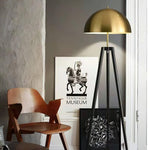 Three Legged Gold Gong Floor Lamp 19.7"