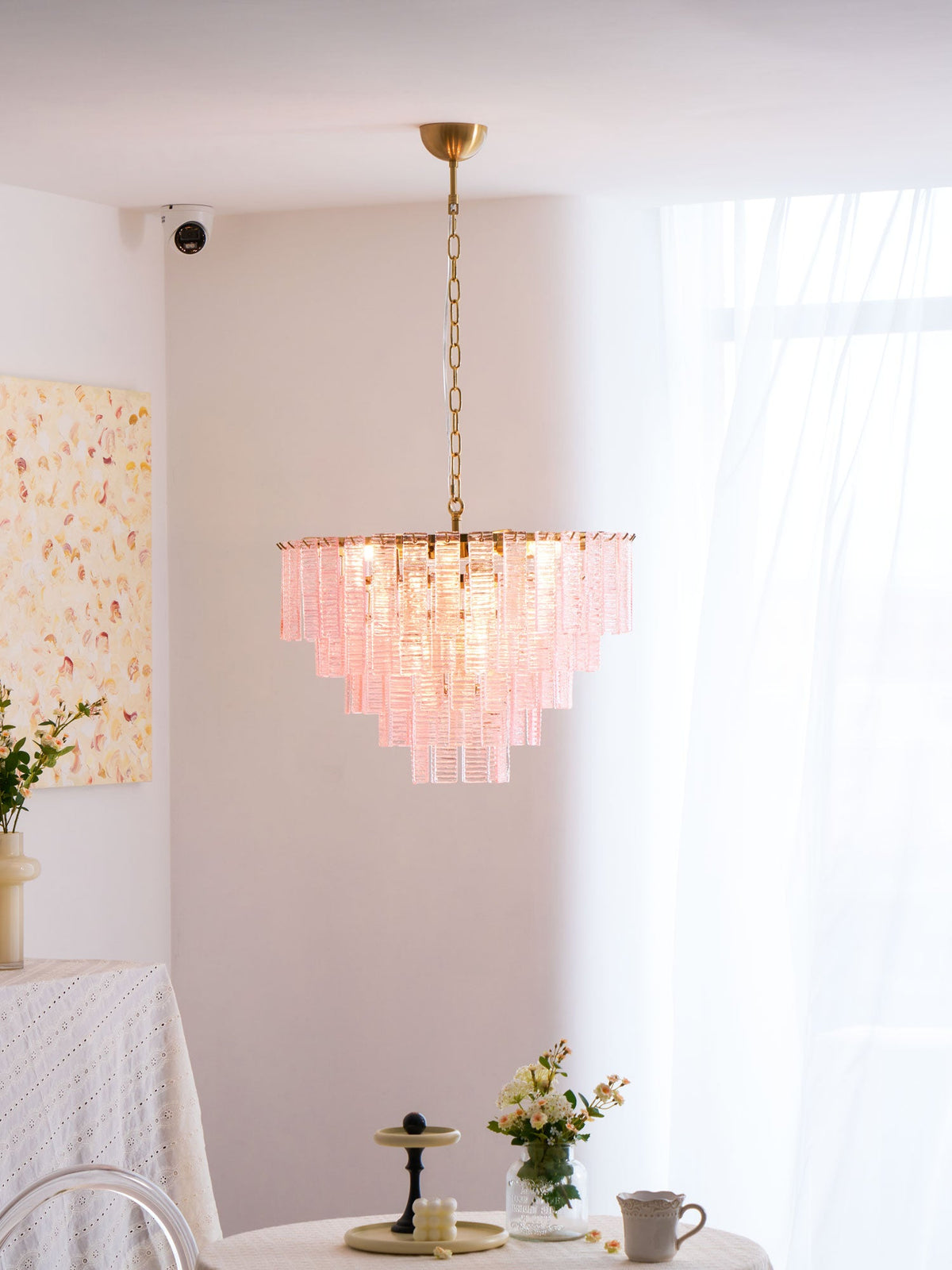 Opalora Pink Murano Chandelier