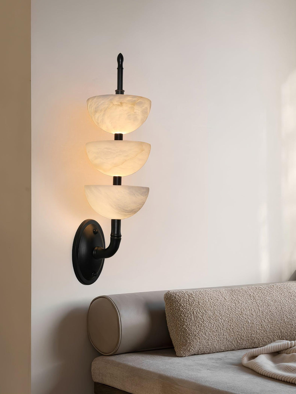 Triple Alabaster Wall Sconce 5.9"