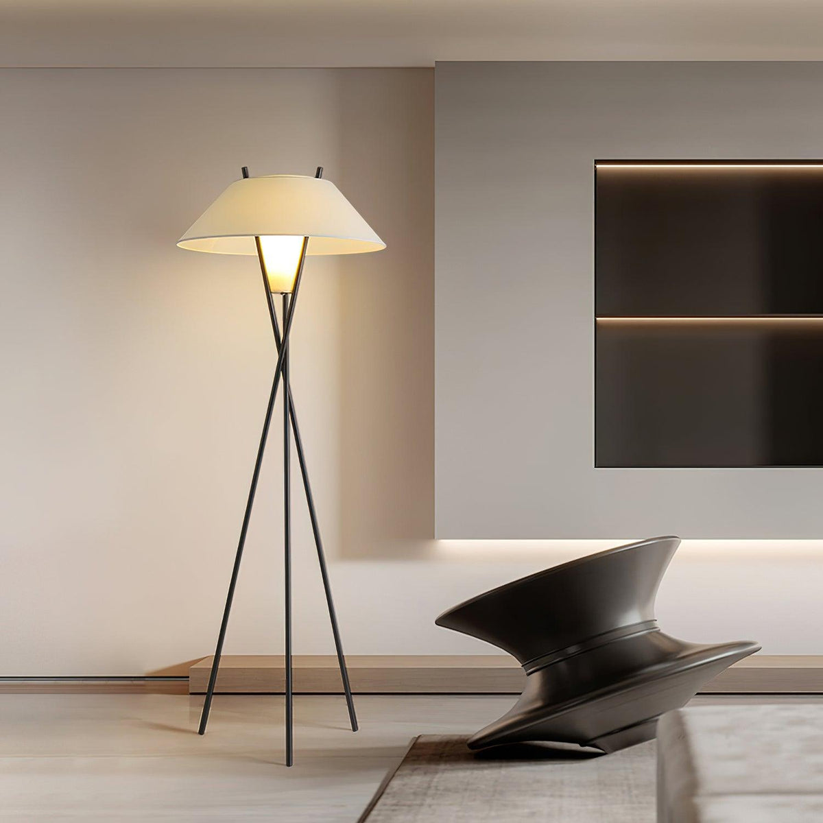 Tripod Cap Floor Lamp 23.6"