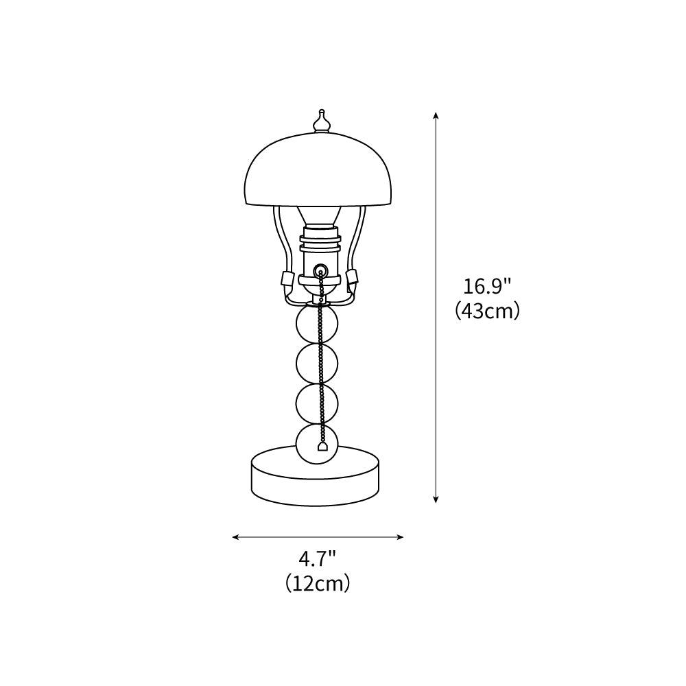 Turned Wood Candlestick Shaped Table Lamp 4.7"
