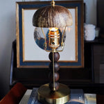 Turned Wood Candlestick Shaped Table Lamp 4.7"