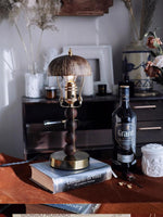 Turned Wood Candlestick Shaped Table Lamp 4.7"
