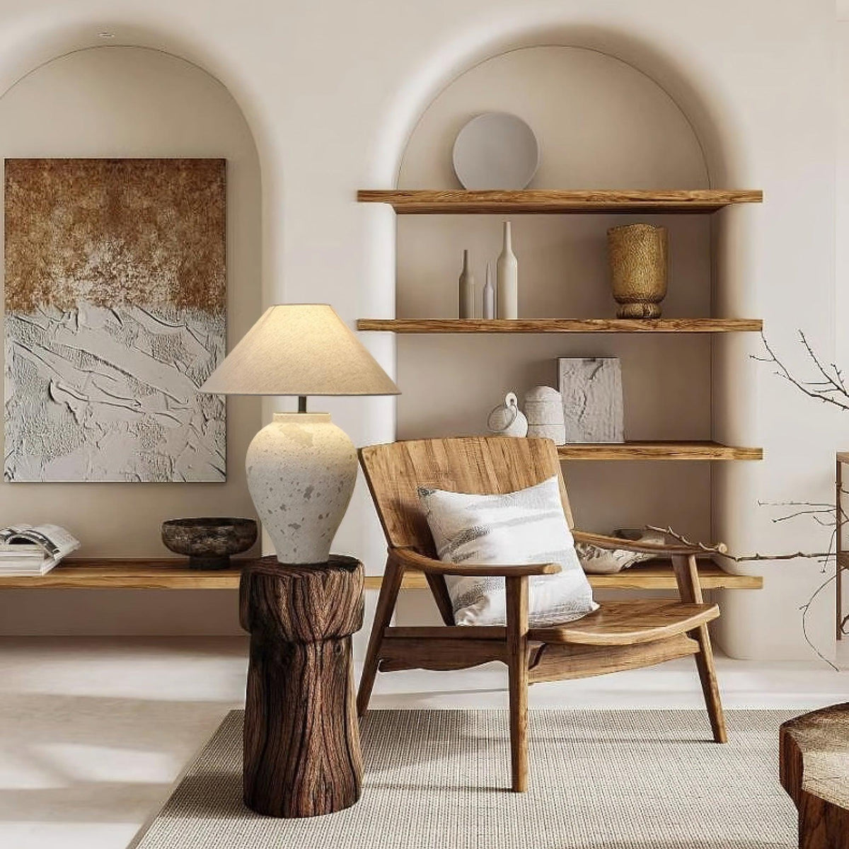 Tuscan Stone Table Lamp 17.7"
