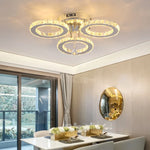Crystal Ceiling Chandelier: Modern K9 LED Smart Ring Light Fixture for Dining & Living Room