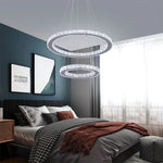 Crystal LED Ring Pendant Chandelier for Modern Living Dining Room Décor