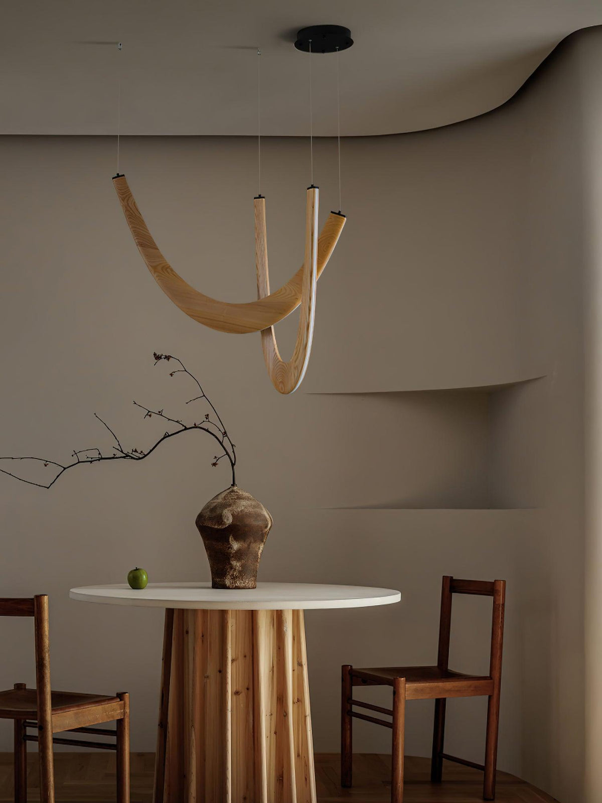 U Wooden Chandelier 36.2"