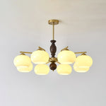 Walnut Beige Orb Chandelier