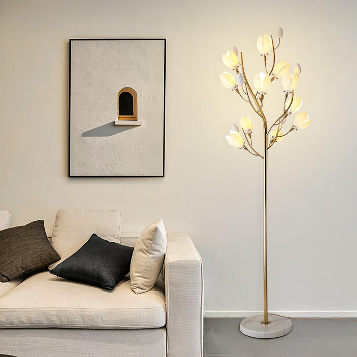 Porcelain Magnolia Floor Lamp 22.8"