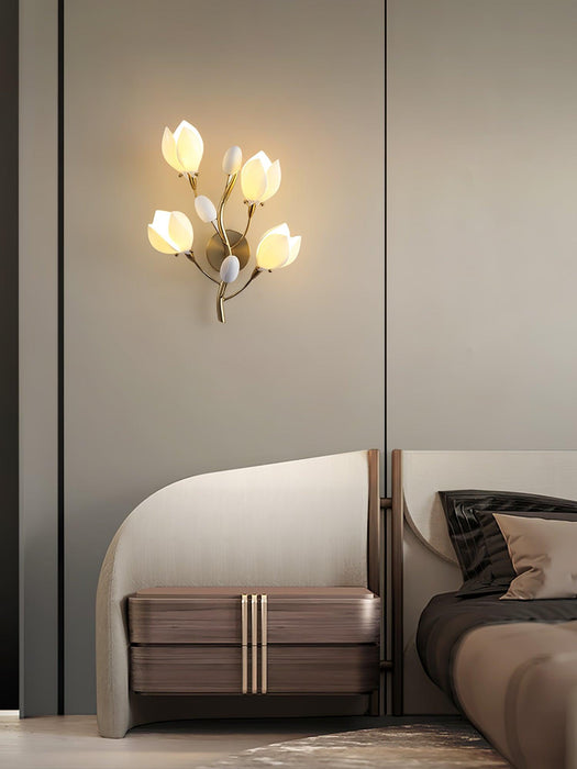 Porcelain Magnolia Wall Lamp 13.8"