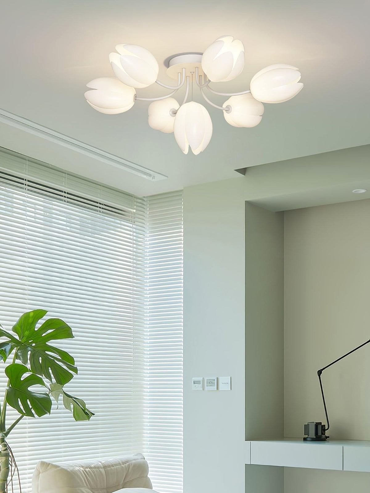 White Tulip Ceiling Light