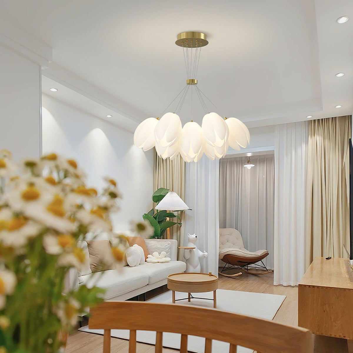White Tulip Chandelier