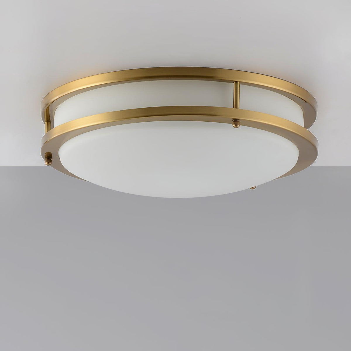 Whittier Natural Brass Flush Ceiling Light