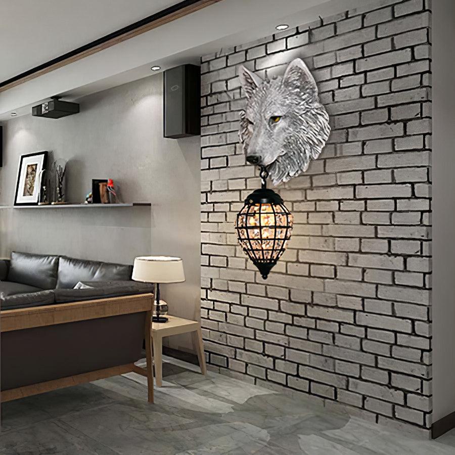 Wolf Head Wall Lamp 10.6"