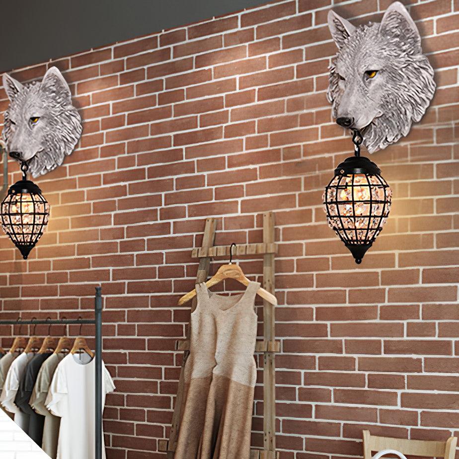 Wolf Head Wall Lamp 10.6"
