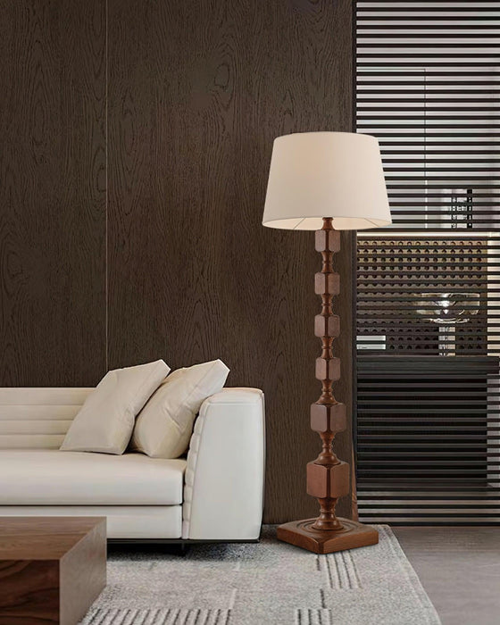 Wooden Square Stack Floor Lamp 19.7"