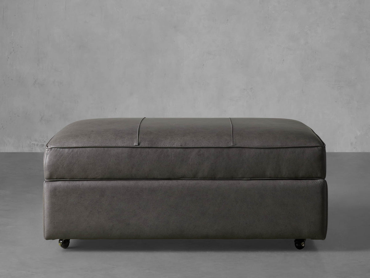 Filmore Leather Storage Ottoman