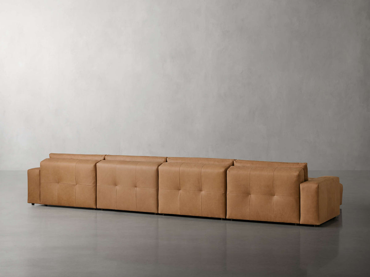 Keegan Leather Six-Piece Sectional
