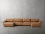 Keegan Leather Six-Piece Sectional