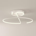 16 inch Sleek Wire-inspired Circular Modern LED Semi Flush Mount Ceiling Light