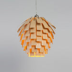 16'' Artistic Artichoke Wood Rustic Pendant Lighting Decorative Pendant Light