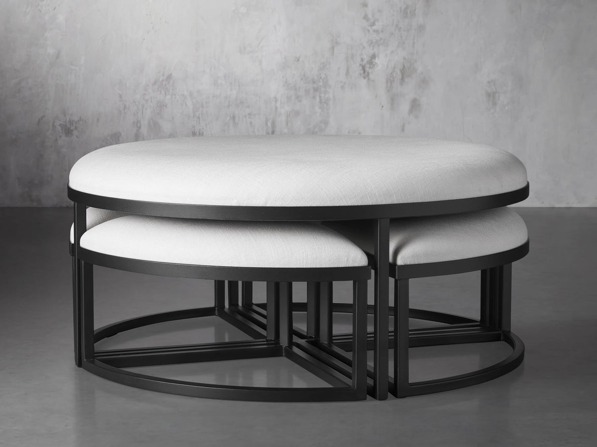 Palmer Upholstered Round Nesting Ottoman