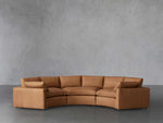 Beale Leather Three-Piece Curved Sectional