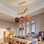 Beehive shaped Burlywood Colored Wicker Industrial Pendant Lighting