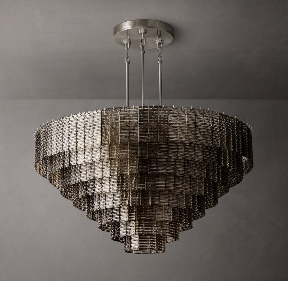 Sirene Smoke Glass Round Chandelier 52"