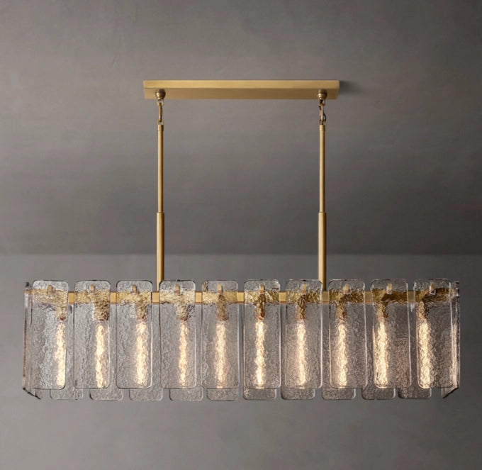 Calamette Glass Rectangular Chandelier 60"