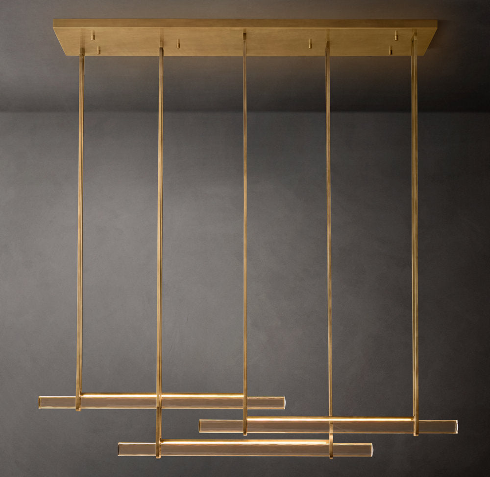 Audubon Crystal Triple Bar Linear Chandelier