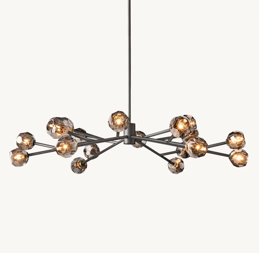 Boule De Cristal Smoke Glass Round Chandelier 60"