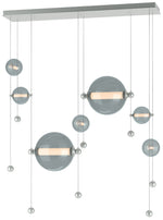 Abacus 7-Light Double Linear LED Pendant - Platinum - Cool Grey