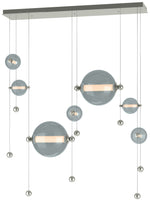 Abacus 7-Light Double Linear LED Pendant - Sterling - Cool Grey