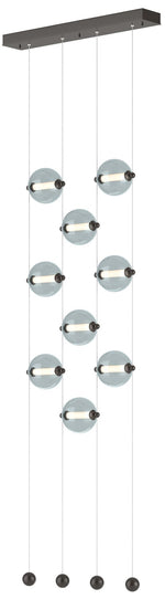 Abacus 9-Light Ceiling-to-Floor LED Pendant - Oil Rubbed Bronze - Cool Grey