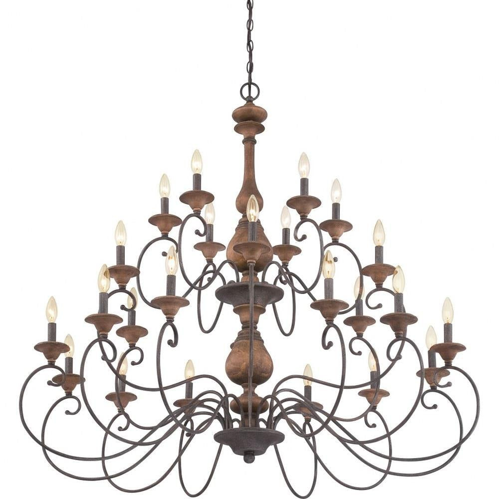 Quoizel Lighting - ABN5024RK - Auburn 2 Tier Chandelier 4 Light Wood