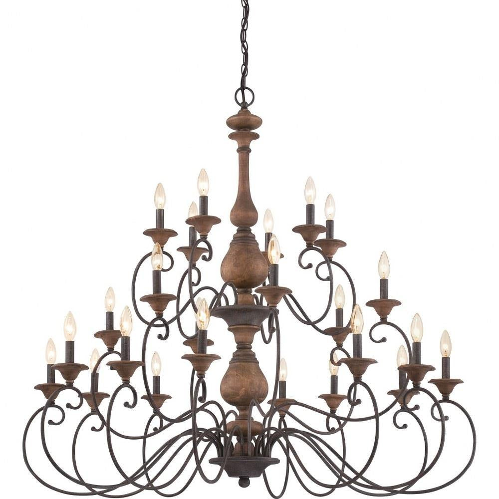 Quoizel Lighting - ABN5024RK - Auburn 2 Tier Chandelier 4 Light Wood
