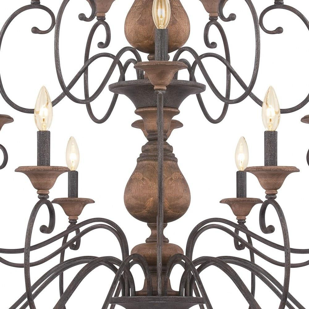 Quoizel Lighting - ABN5024RK - Auburn 2 Tier Chandelier 4 Light Wood