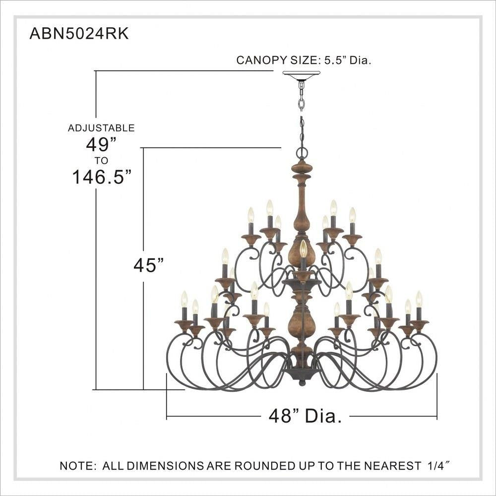 Quoizel Lighting - ABN5024RK - Auburn 2 Tier Chandelier 4 Light Wood