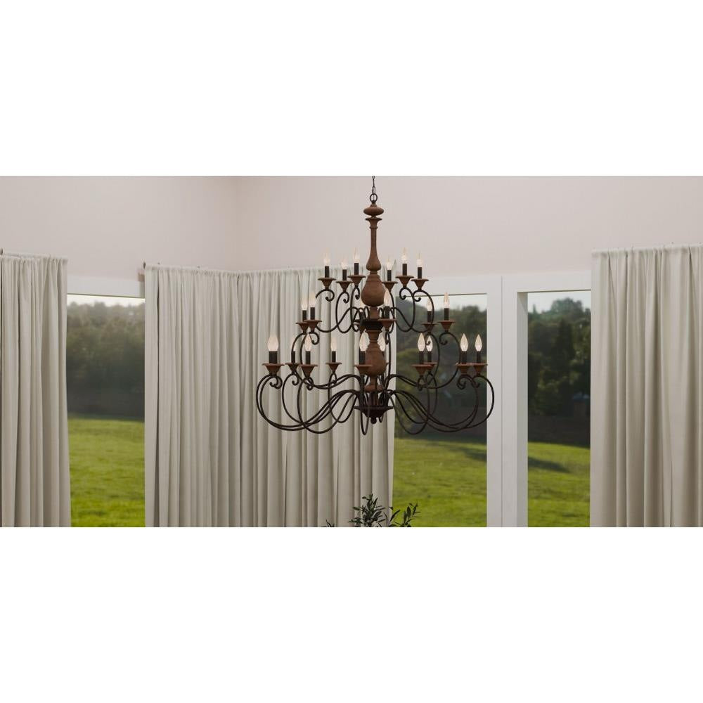 Quoizel Lighting - ABN5024RK - Auburn 2 Tier Chandelier 4 Light Wood