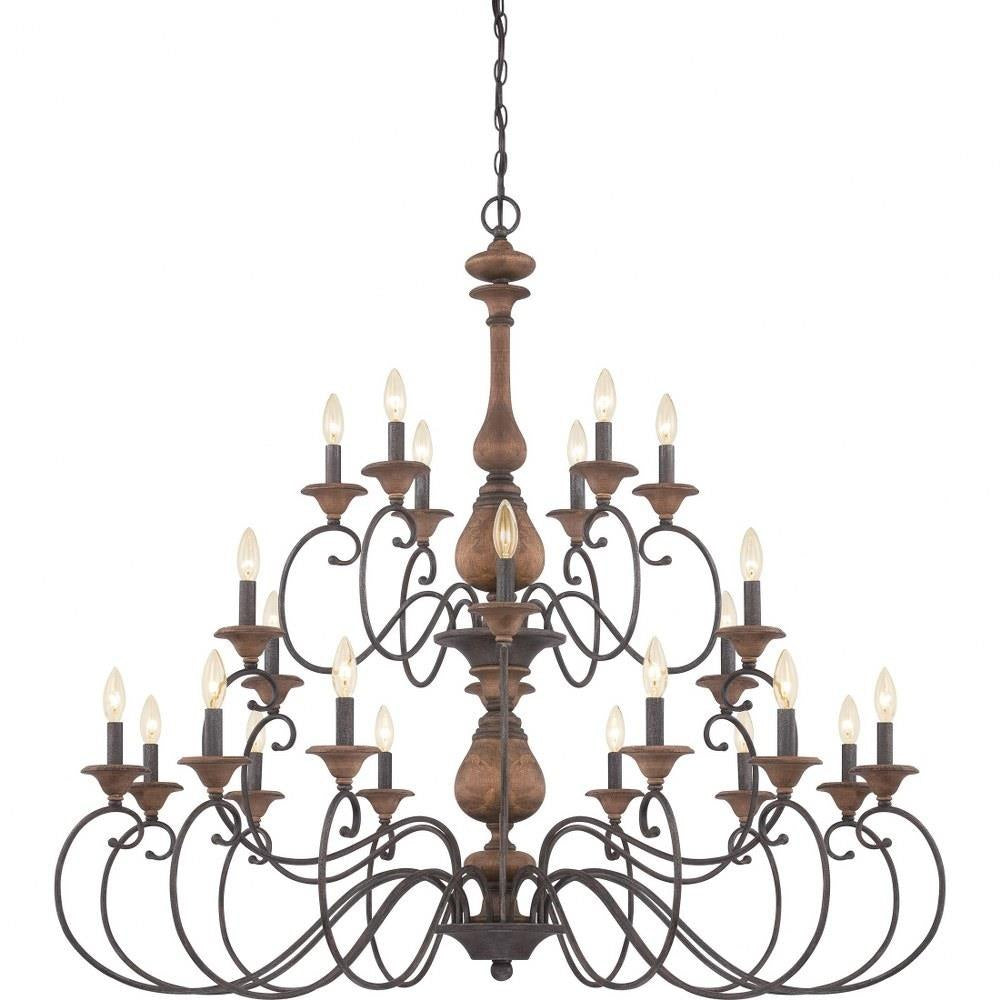 Quoizel Lighting - ABN5024RK - Auburn 2 Tier Chandelier 4 Light Wood