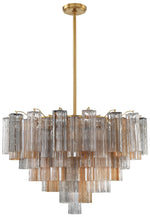 Addis 32" Wide Aged Brass Chandelier with Autumn Glass