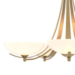 Aegis Modern Brass 5 Arm Chandelier With Opal Glass