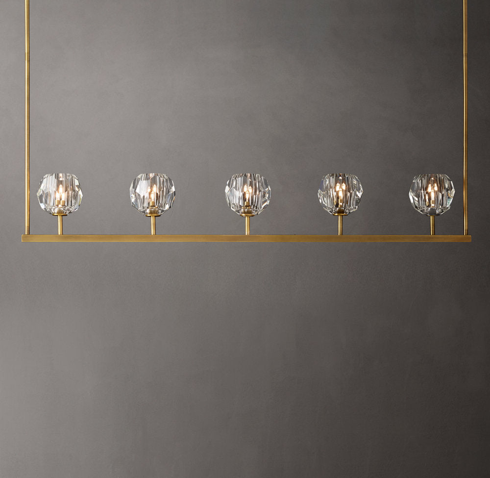 Boule De Cristal Clear Glass Linear Chandelier 48"