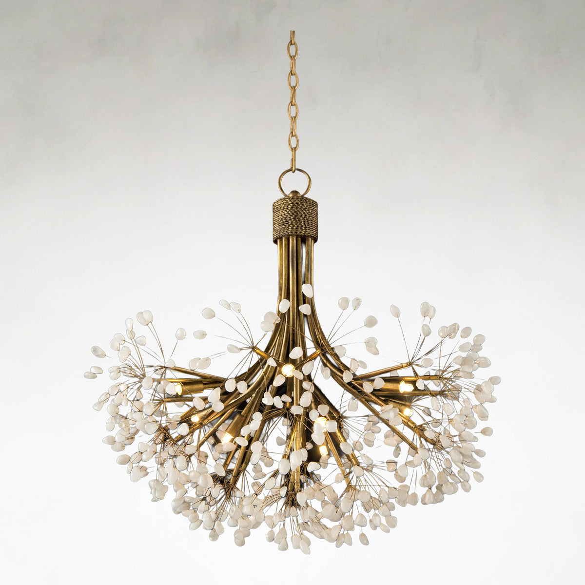 Leahs 9-Light Stone Ceiling Chandelier