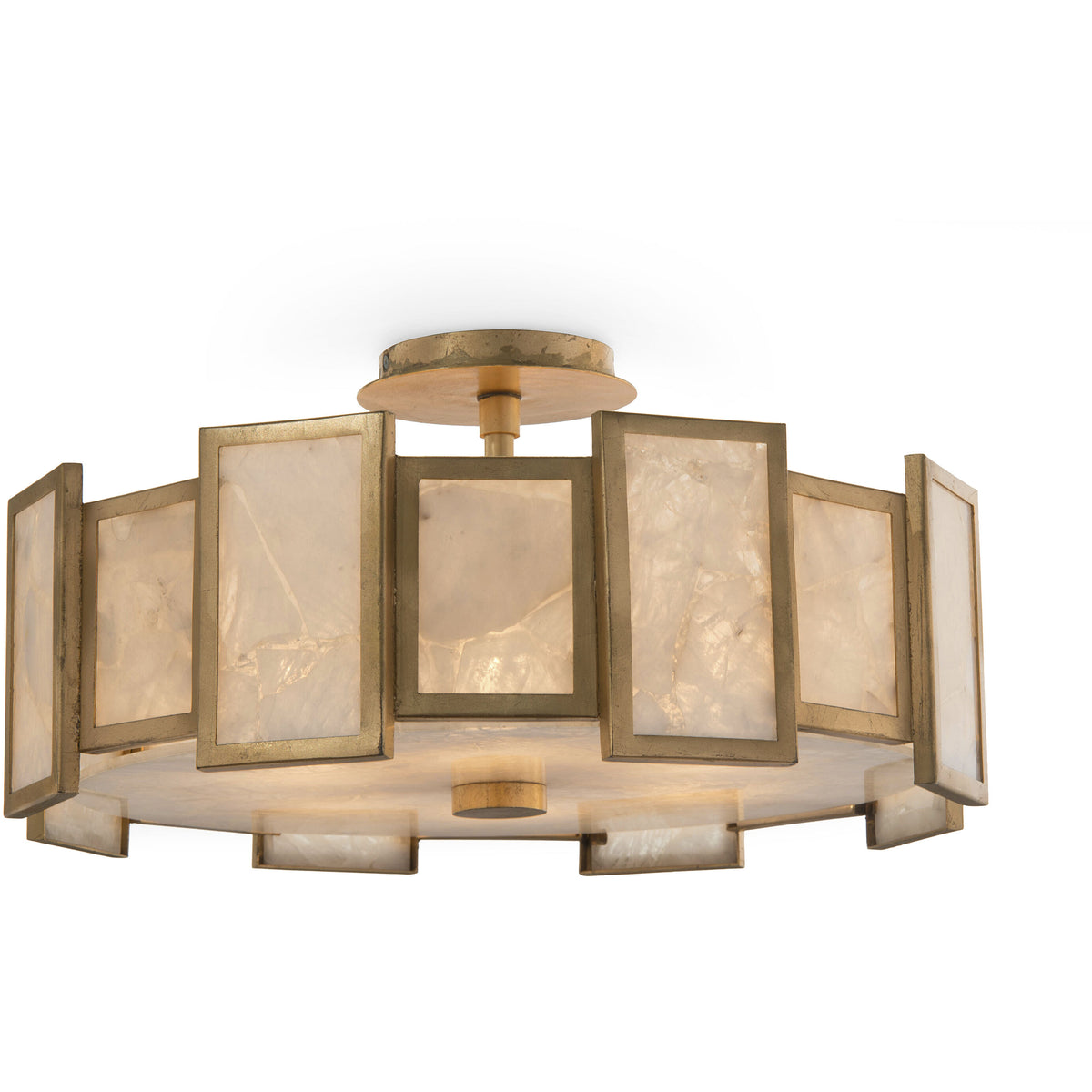 Calcite VI Ambient 20-Inch Gold Leaf Semi Flush Mount Ceiling Light