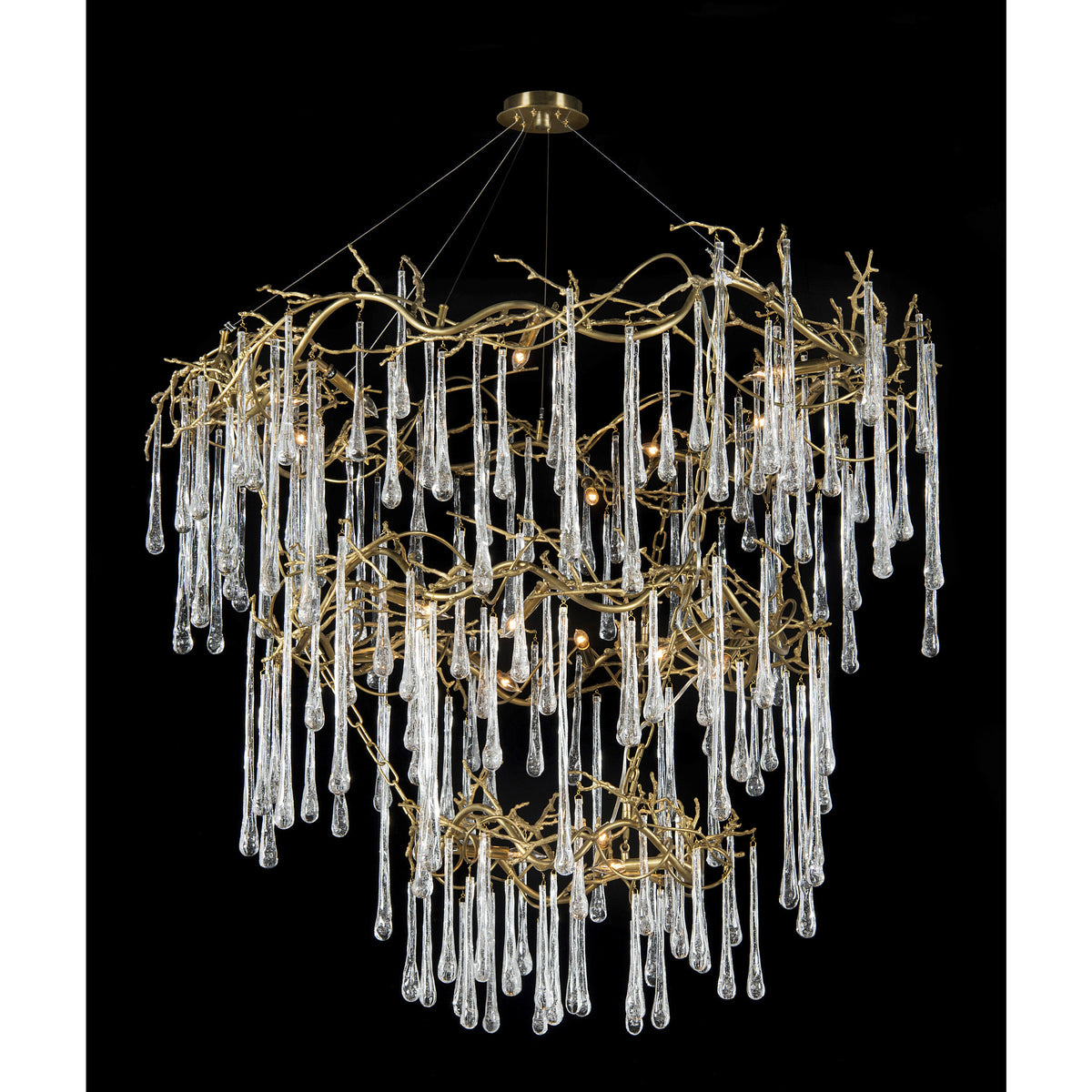 Branching Crystal 20-Light Ceiling Chandelier