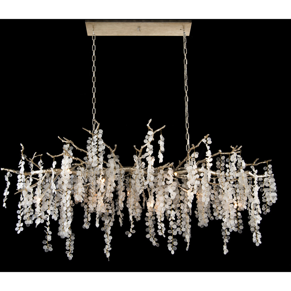 Shiro-Noda 15-Bulb Pale Champagne Chandelier Ceiling Light