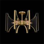 Genesis 8 Vintage Brass Semi-Flush Mount Ceiling Fixture