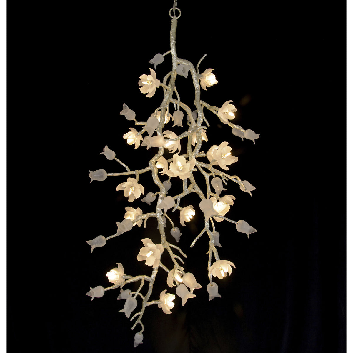 Churippe 21-Light Silver Leaf Ceiling Mount Chandelier